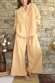 Frame Cotton Shirring Waist Wide Leg Pant Tuscan Sun